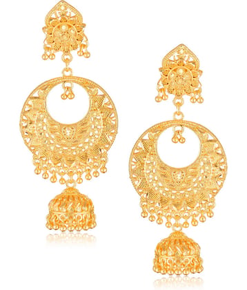 VIVASTRI Golden Jhumki Earrings ( Pack of 1 )