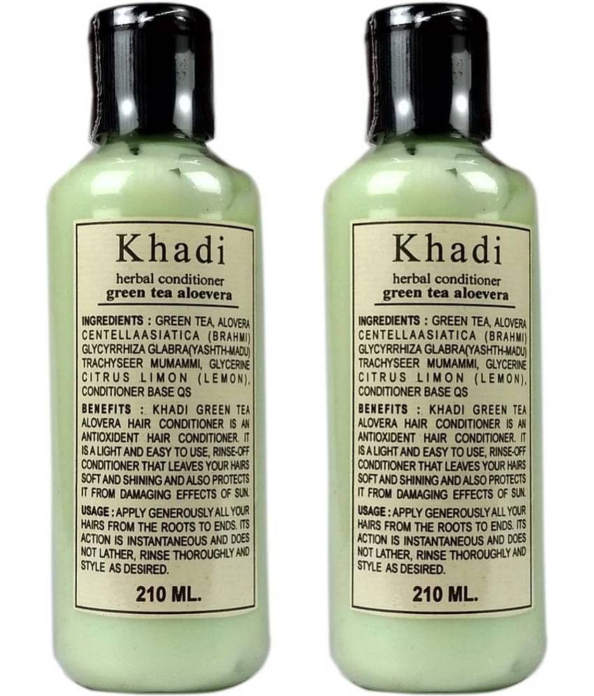 Khadi Herbal GREEN TEA AND ALOEVERA Deep Conditioner 210 ml Pack of 2