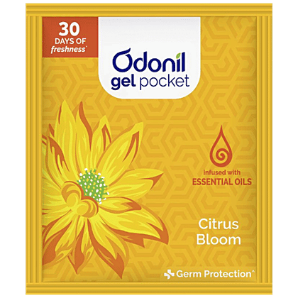 Odonil Gel Pocket - Citrus Bloom, Long-Lasting Fragrance, Provides Germ Protection, 10 g
