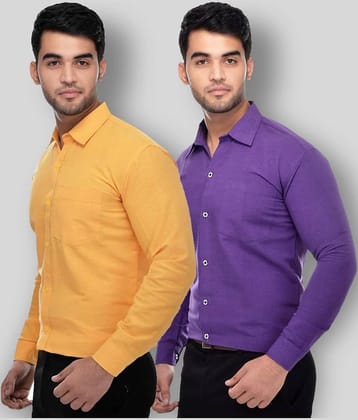 DESHBANDHU DBK - Multicolor Cotton Regular Fit Men's Formal Shirt (Pack of 2)