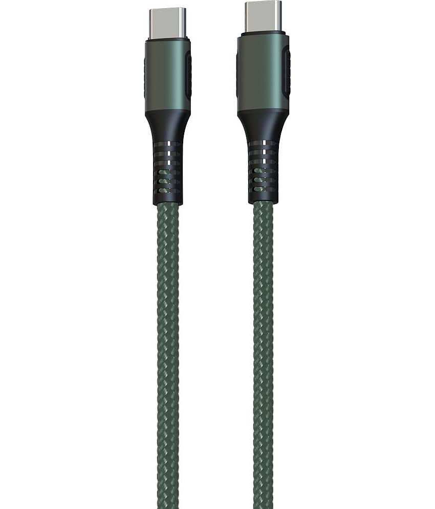 Portronics POR-1065 Konnect C Square 18W Type-C to Type-C 1.2M Cable (Green)