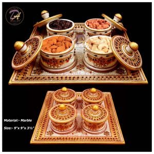 Marble Dry Fruit Box With Tray