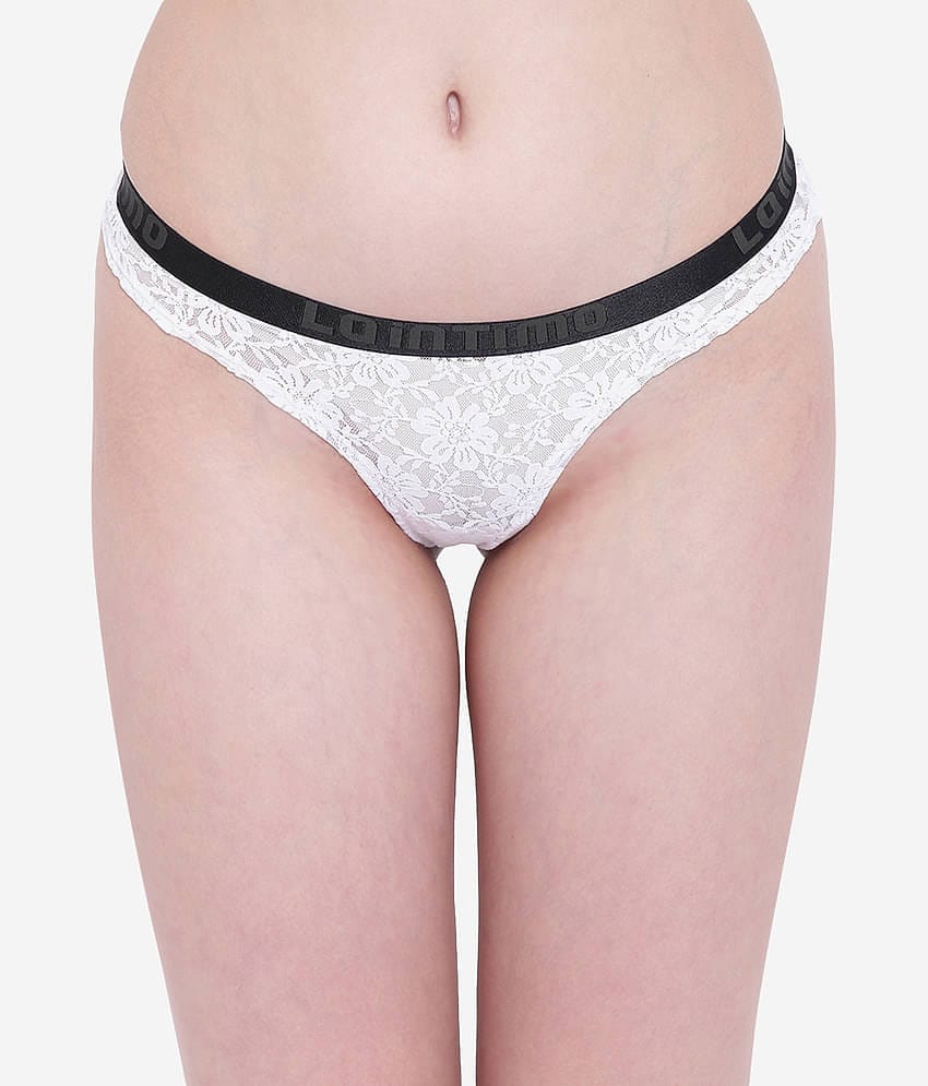 La Intimo Pack of 1 Nylon Thongs For Women ( White )