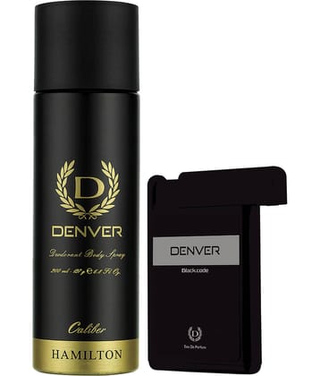 Denver Caliber Deo 200Ml & Black Code Pocket Perfume 18Ml (Pack Of 2)