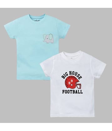 ETCHED DESIGN Pack of 1 Boys Cotton T-Shirt ( Multicolor )