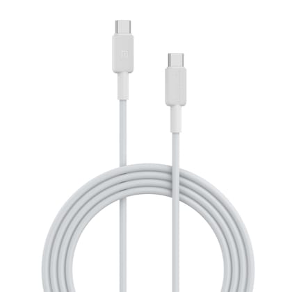 Portronics Konnect Link C Square 65W Type C to Type C Fast Charging Cable (White)