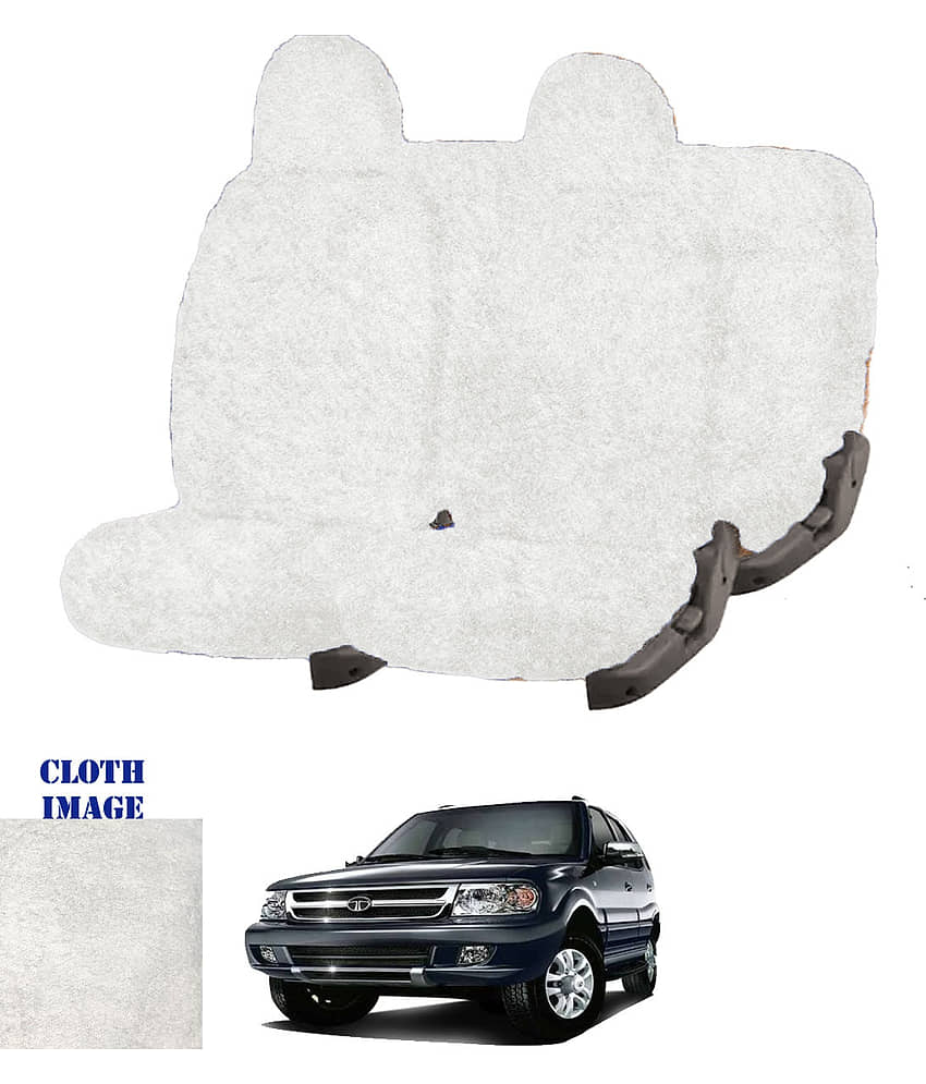 Tata Safari Dicor White 7 Seater Car Seat Cover