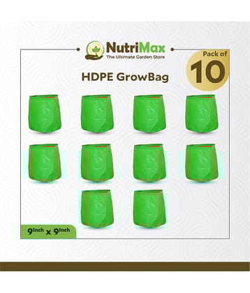 Nutrimax 200 GSM HDPE Grow Bags 9 inch x 9 inch Pack of 10 Outdoor Plant Bag