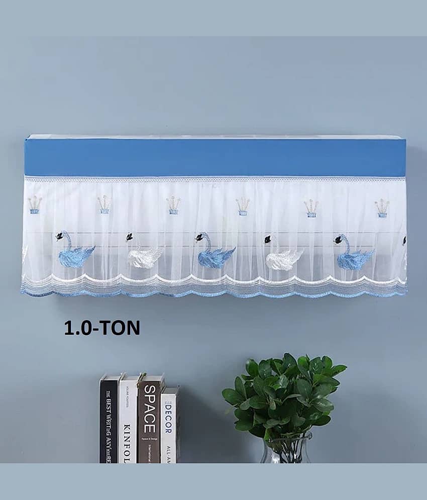 Sahaj Creation Single Poly-Cotton Blue AC Cover for 1 Ton Split AC