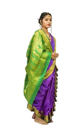 Mom And Me Shahi Mastani Nauwari Saree (Free Size) | Pure Satin, Elegant Drape | Ethnic Party Mom And Me Shahi Mastani Nauwari Saree (Free Size) | Pure Satin, Elegant Drape | Ethnic Party