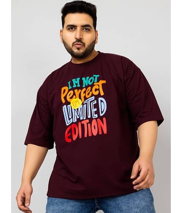 Chkokko Pack of 1 Cotton Blend Oversized Fit Men's T-Shirt ( Purple )