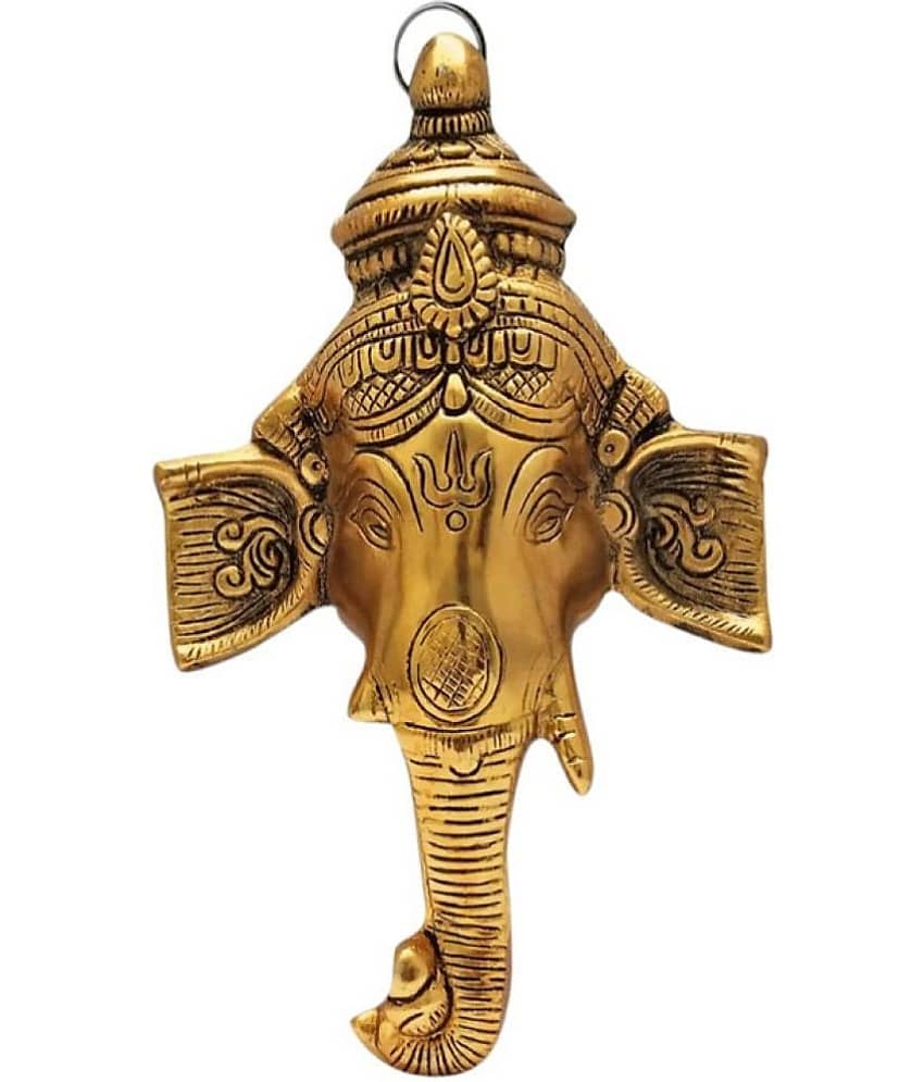 VARKAUS Brass Lord Ganesha Idol ( 19 cm )