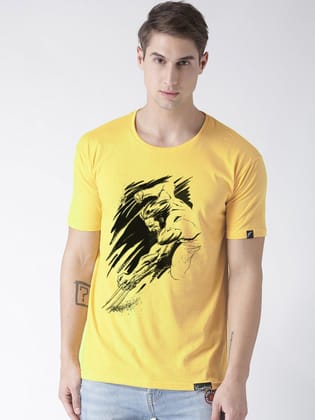 Young Trendz Bio-Wash Cotton Half Sleeve WOLVARIN1 Graphic Printed YELLOW1 T-Shirt-YELLOW / Medium / 100% Bio Wash Cotton