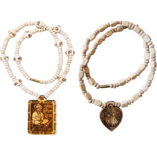 Abhimantrit-Bageshwardham Mala Hanuman Ji Tulsi Mala Beads Wood Necklace Abhimantrit-Bageshwardham Mala Hanuman Ji Tulsi Mala Beads Wood Necklace