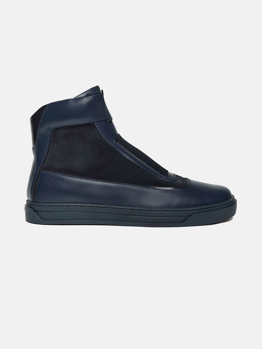 ZH III - BLUE - Blue High-Top Suede & Leather Slip-Ons-6