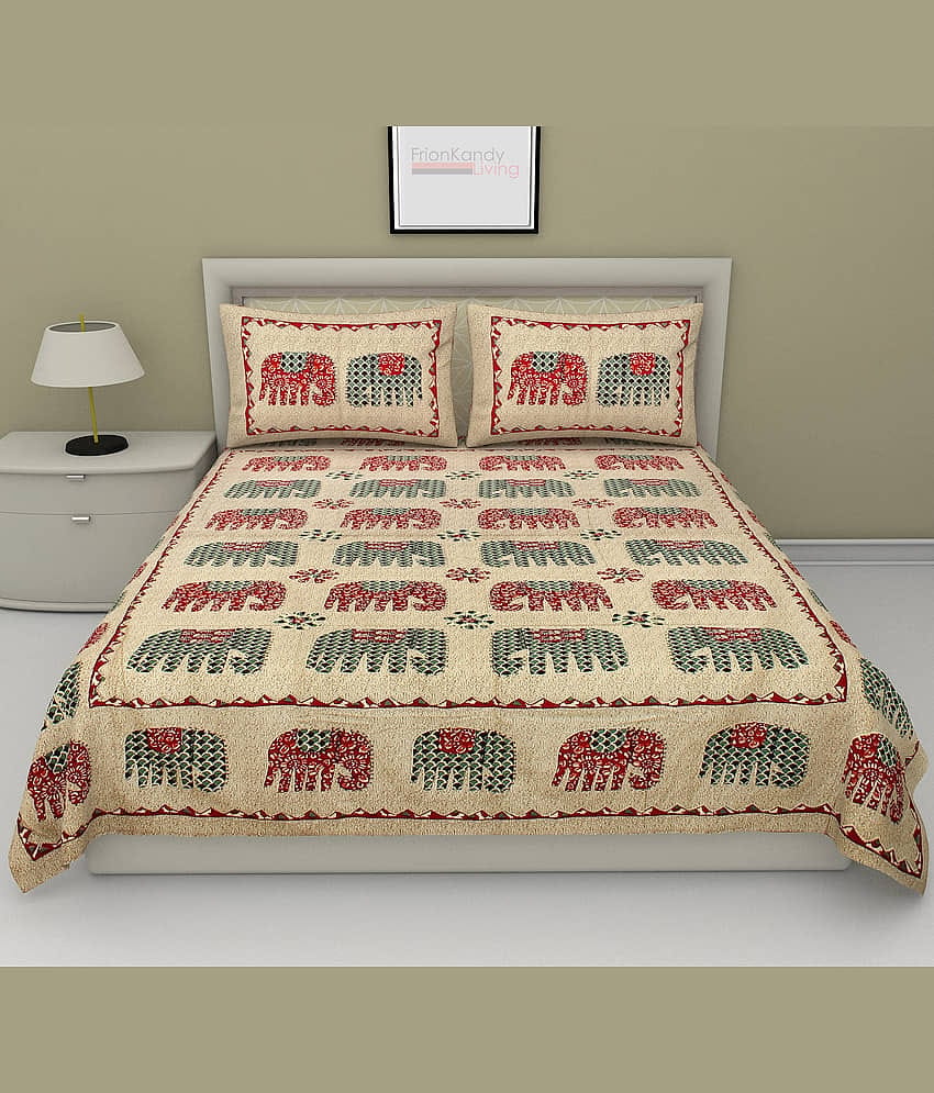 Frionkandy Cotton King Bedsheet ( Assorted )