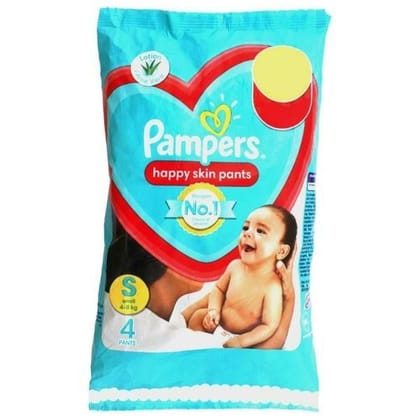 Pampers Happy Skin Pants Small, 4 - 8 kg, 4 Pcs