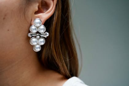 Pearl Drop Earrings-Silver