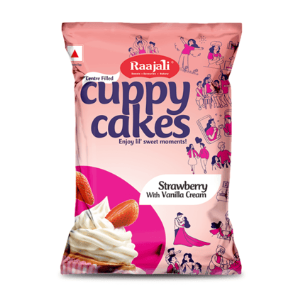 Raajali Strawberry With Vanilla Cream Muffin (Pack Of 12)