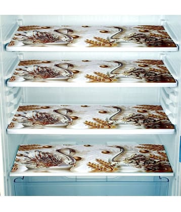 Sanraksshan PVC Floral Fridge Mats ( 40 30 ) Pack of 4 - Multicolor