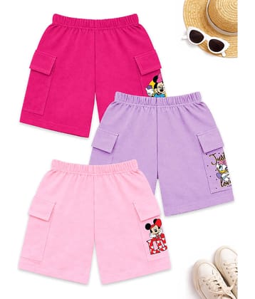 Kuchipoo Pack of 3 Girls Cotton Blend Shorts ( Multicolor 1 )