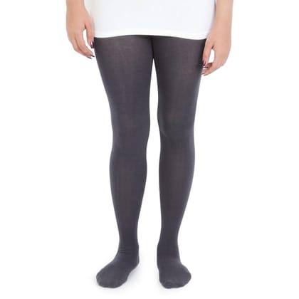 Plain Knitted Tights For Girls - Dark Grey Dark Grey 0-1 Years
