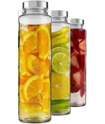 CROCO JAR 750 ml Bottle Transparent Glass Water Bottle 750 mL ( Set of 2 )
