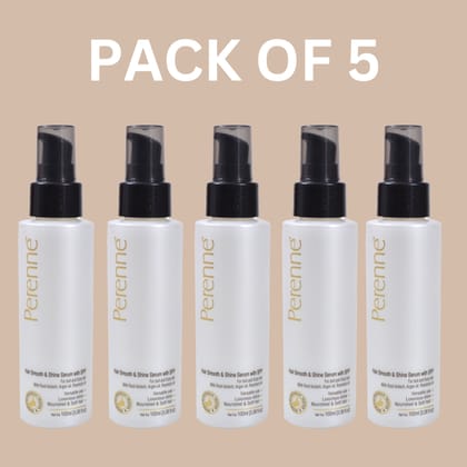 Perenne Hair Smooth and Shine Serum with SPF With Root biotech, Argan oil & Rosemary oil (100 ml) Pack of 5