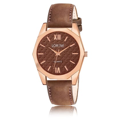 LOREM 3D Embossed Dial Analog Watch for Women-UF