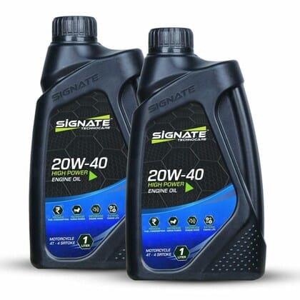 Signate 20W40 4T Engine Oil for Bikes | Power Formula For High Performance (1L, Pack of 2)
