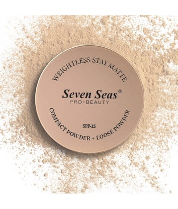 Seven Seas Weightless Stay Matte 2 in 1 Loose Powder & Compact Powder SPF -15 (Banana)