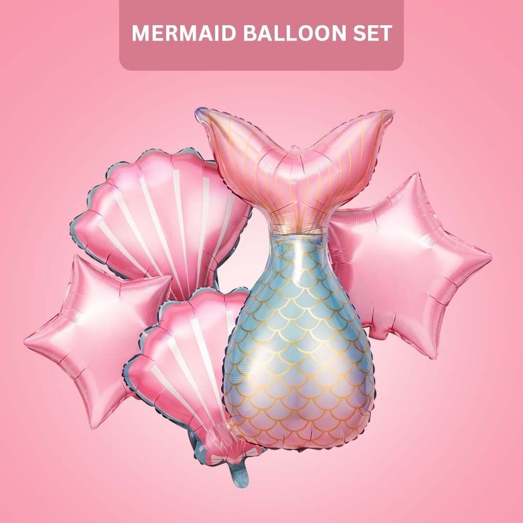 Mermaid Balloon Set - Pack of 5 - Party and Festive Needs | Buy online on ZillyBuy