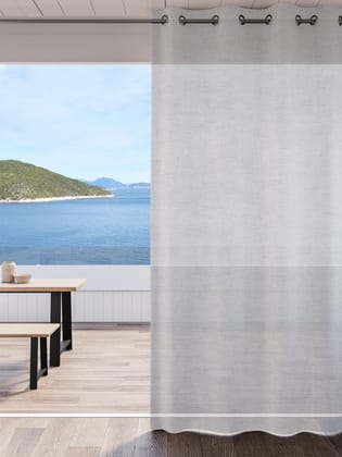DDECOR - Pack of 1 Piece of 9FT Long Door Sheer Curtain, Grey