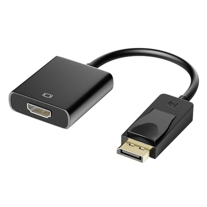 Display Port to HDMI Adapter, 1080p Display Port DP to HDMI Cable Male to Female Port Support Video & Audio Compatible with Computer, PC, Monitor, Projector, HDTV