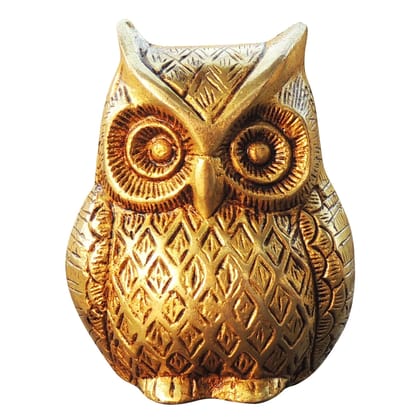 Brass Owl Decorative Showpiece – Lucky Brass Owl Home & Office Decor Statue, Height : 3 Inch (ANMAS237 C)