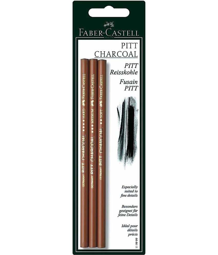 Faber-Castell Pitt Compressed Charcoal Pencils Set Of 3 Pencil (Na)
