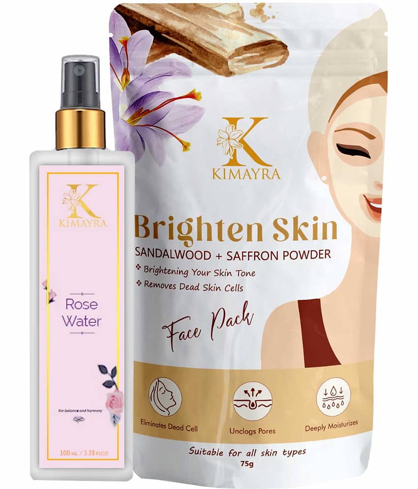 SANDALWOOD+SAFFON FACE PACK POWDER & ROSE WATER SPRAY FOR GLOWING SKIN