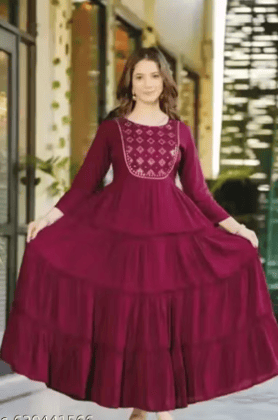 Stylish Gown/Kurti with Mirror Work( Green)
