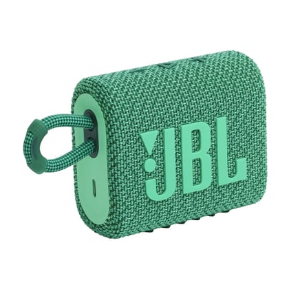 JBL Go 3 Eco with eco-Friendly Recycled Materials and Packaging, Wireless Portable Bluetooth Speaker, Pro Sound, Vibrant Colors with Rugged Fabric Design, Waterproof, Type C (Without Mic, Green) JBL Go 3 Eco with eco-Friendly Recycled Materials and Packa