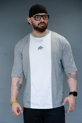 MIXBLEND OVERSIZED T-SHIRT (LIGHT GREY)-S