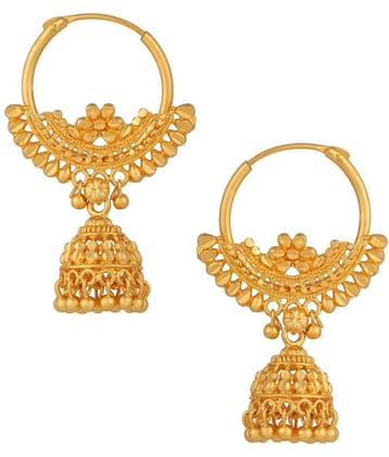VIVASTRI Golden Jhumki Earrings ( Pack of 1 )