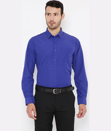 Maharaja - Blue Polyester Blend Slim Fit Men's Formal Shirt ( Pack of 1 )