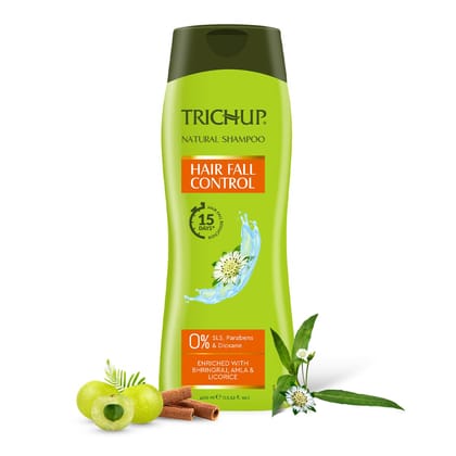 Trichup Hair Fall Control Herbal Hair Shampoo (400 ml) (Pack of 2) Trichup Hair Fall Control Herbal Hair Shampoo (400 ml) (Pack of 2) - Green / 400 ml (Pack of 2)