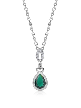 Green Emerald Drop Necklace For Women