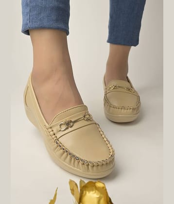 Shoetopia - Beige Women's Loafers