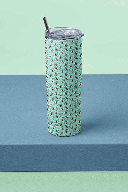 Bee My Honey Skinny Tumbler With Metal Straw