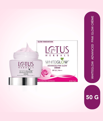 Lotus Herbals Whiteglow Advanced Pink Glow Brightening Cream with SPF 25, PA+++, 50g (Pack of 1)