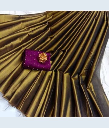 Shree Gullak Silk Art Silk Printed Saree With Stitched Blouse ( Black )