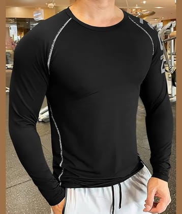 Eyebogler Pack of 1 Polyester Regular Fit Mens T-Shirt ( Black ) - None