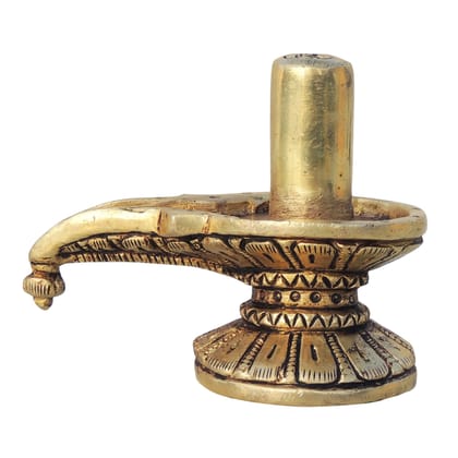 Brass Shivling - Traditional Brass Shiva Lingam, Height : 3.5 Inch (BSMAS1446 D)